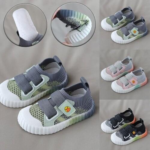 2021 New Childrens Shoes Girls Boys Sports Shoes Breathable Mesh Soft Sole Childrens Sports Shoes Casual Baby Soft Shoes
