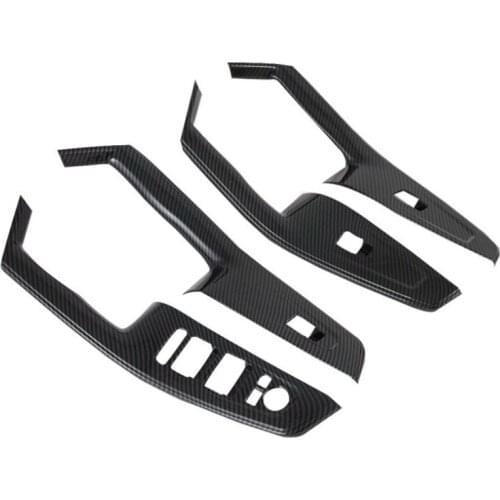 NEW-for Hyundai Creta Ix25 2020 Car Carbon Fiber Window Lift Switch Cover Trim Inside Armrest Frame Interior Accessories