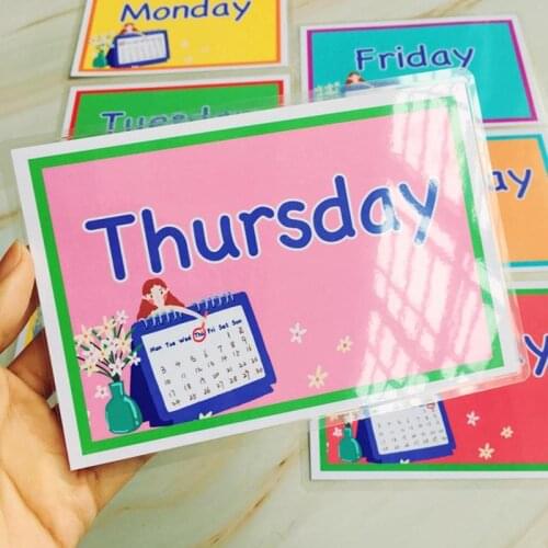 7pcs/set Montessori English Word Learing Flashcards Children Early Educational Toys Kids English Word Training Cards Learing Toy