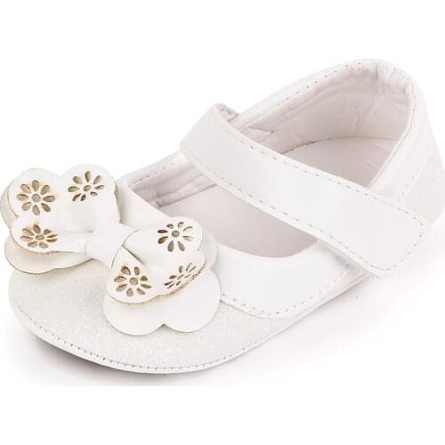Newborn Baby Girls Shoes PU leather Big Bow Princess First Walkers Soft Soled Non-slip Footwear Wedding Party Shoes