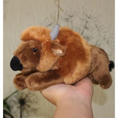 Real Life Plush Animals Toy North American Bison Doll Toys Lying Yak Dolls Children Gifts Girls Soft