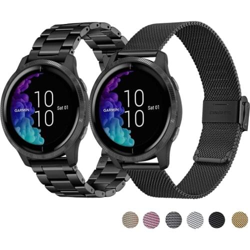 Stainless Steel Straps For Garmin Vivoactive 3 4 Forerunner 245 645 Smart Watch Band Metal Bracelets For Venu Vivoactive 3 HR