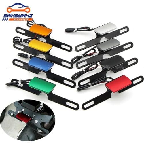 Universal License Plate LED Light Motorcycle Accessories For HONDA SUZUKI KAWASAKI DUCATI BMW CNC Lamp Bracket Waterproof
