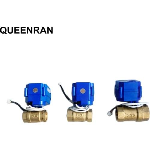 1pc 1/2"(DN15) 3/4"(DN20) 1"(DN25) DC12V BSP Brass Motorized Ball Valve 3PIN Wires for WLD-805 WLD-806 Water leakage Alarm