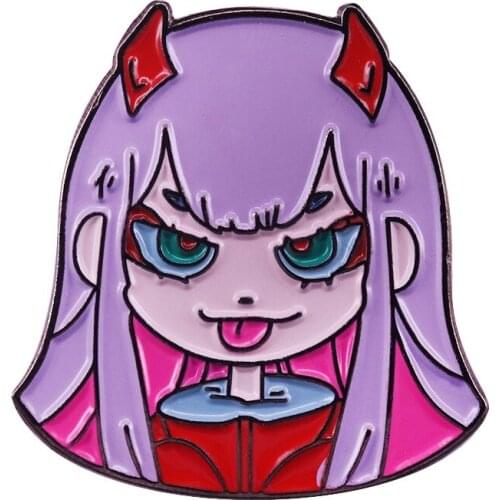 1 Pcs Cartoon Anime DARLING In The FRANXX Enamel Brooch Pins ZERO TWO 02 Girl Metal Badges Cosplay Fans Gift Figure Toys