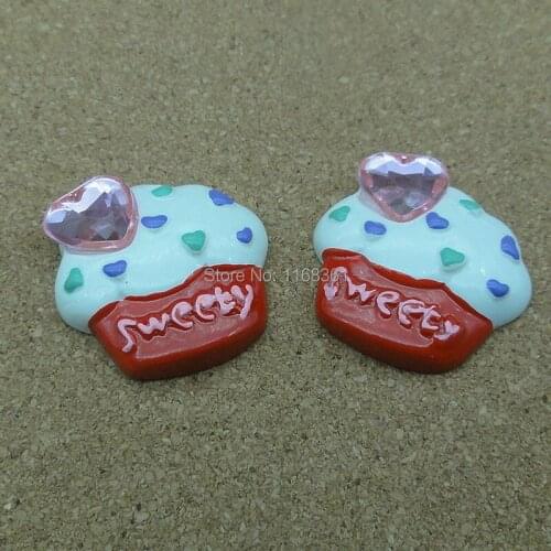 1pcs/lot resin flatback red rhinestone sweety ice 23mm Cabochons Hair Bow Center Card Frame Making Craft DIY B401-6