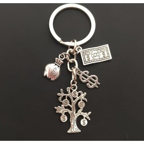 1 stylish keychain keychain jewelry money tree wallet dollar pendant keychain bag chain men and women jewelry gifts