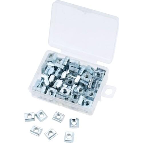 100pcs/box T sliding nut M3 M4 M5 M6 T Block Square nuts T-Track Sliding Hammer Nut for Fastener Aluminum Profile 2020
