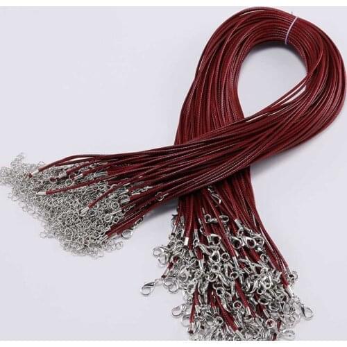 20PCS Mutil Colors Leather Chain Choker Women Men Handmade Wax Cord Rope Pendant Necklace For DIY Jewelry Making Accessories