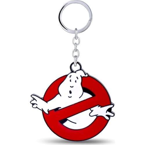 2016 New Ghostbusters keychain Alloy metal pedant Ghostbusters Logo keyring Metal key chain ring for women men souvenirs