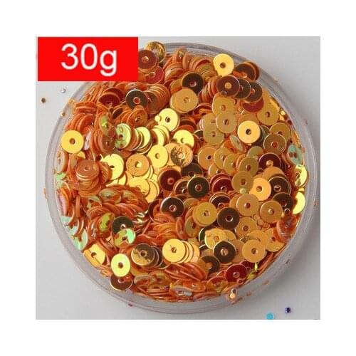 30g 4mm Gold Brilliant Color Sequins Multi-colored Round Paillette DIY Accessories High Quality Orange