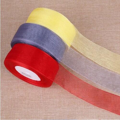 40mm Organza Ribbon Wrapping Christmas Party Home DIY Gift Packaging Wedding Decoration Tapes DIY Chiffon Ribbons 45Meters/roll
