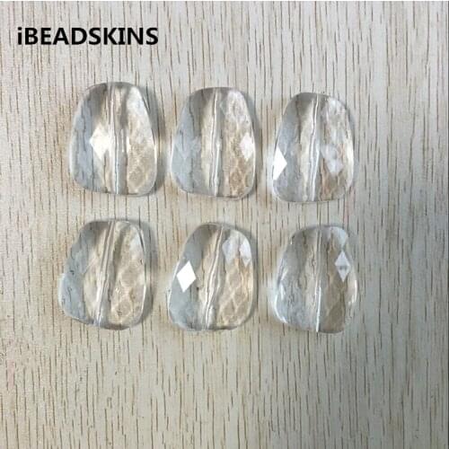 40x30mm 56pcs or so/lot Acrylic clear elliptical trapezoidal shape Faceted beads (As shown) for jewelry necklace making