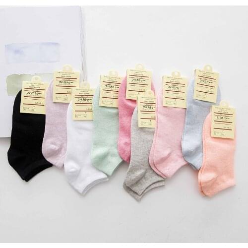 5 Pairs/lot New Fashion Candy Colored Socks for women and girls Casual Short Ankle Boat Low Cut Socks
