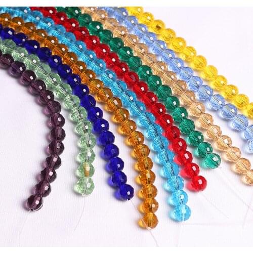 ZHUBI 70pcs 10MM Charm Colorful Crystal Bead Glass Jewelry Precious Round Ball Faceted Spacer Loose Beads DIY Accessoires Making