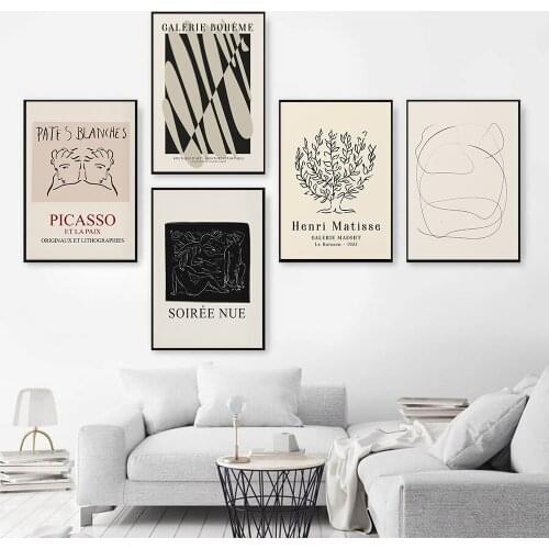 Abstract Gallery Retro Matisse Plant Wall Art Canvas Painting Nordic Posters and Prints Wall Pictures for Living Home Decoration