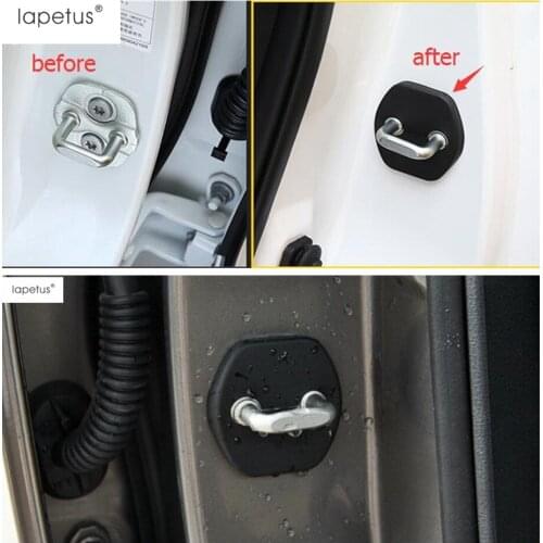 Lapetus Accessories For Nissan Leaf 2018 - 2020 Auto Door Lock Buckle Plastic Protective Cover Kit 4Pcs / Set