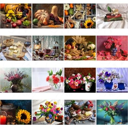 Diamond Painting Picnic Food Diy Cross Stitch Decoration Painting By Numbers Flower Vegetable Diamond Embroidery Home Decor