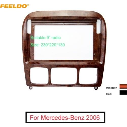 FEELDO Car Stereo 9 Inch Big Screen Fascia Frame Adapter For Mercedes-Benz W220 2Din Dash Audio Fitting Panel Frame Kit