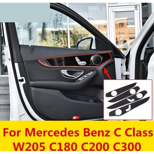 Car Interior Door Armrest Cover Trim Molding Strip Sticker Chrome Car-styling For Mercedes Benz C Class W205 C180 C200 C300