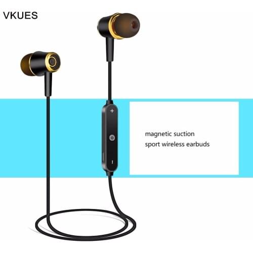Magnetic Suction Wireless Headset Sport Earphone M64 Running Headset Stereo Super Bass Earbuds Sweatproof With Mic for Runners