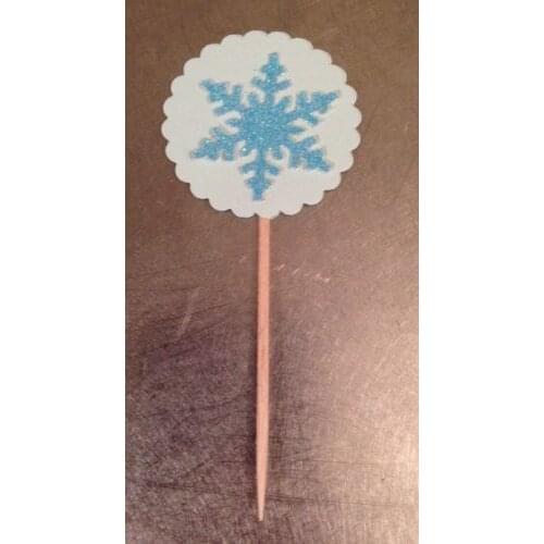 Glitter Snowflake Cupcake Toppers Bridal Showers, Sweet 16, Wedding, Theme Birthdays decorations wedding toothpicks