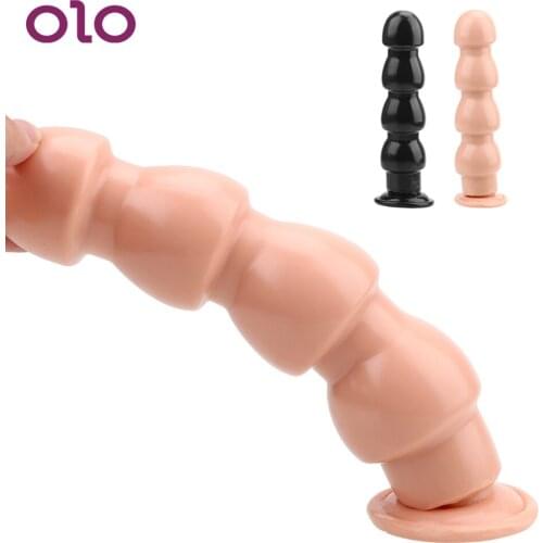 OLO 9 Inches Huge Anal Plugs Large Anal Beads Sex Toys For Women Men Huge Big Dildo Butt Plugs Female Anus Expansion Dilator
