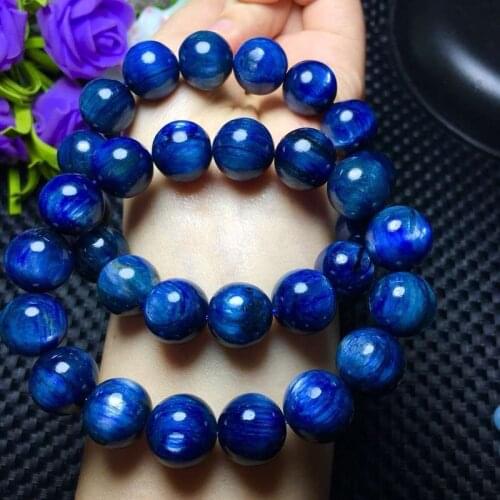 Natural Blue Quartz Crystal Bracelet stone 14-13mm AAA