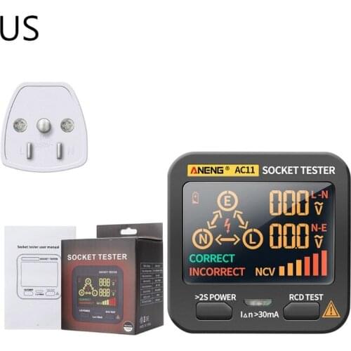 Digital Socket Tester Voltage Test US/UK/EU/AU Plug Ground Zero Line Phase Check Rcd NCV test Socket Leakage Detector