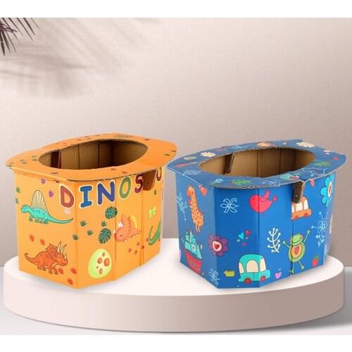 Childrens Folding Toilet Outdoor Portable Travel Trash Can Emergency Potties Boys Girls Baby Toilet Training With Garbage Bag