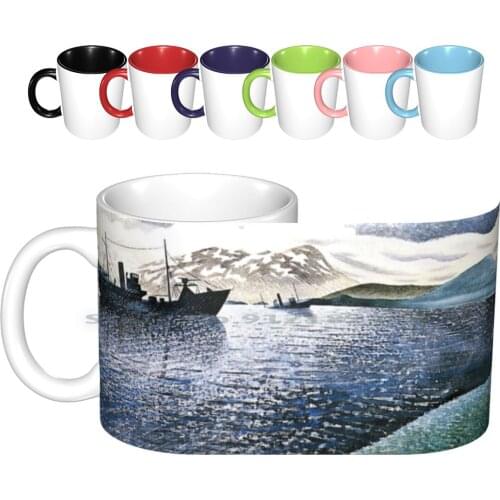 Eric Ravilious-Norway , Fine Art Painting Ceramic Mugs Coffee Cups Milk Tea Mug Norway Fine Art Painting By English Artist Eric