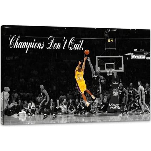 Basketball Canvas Wall Art Black Mentality Canvas Painting LA Gifts for Men Guy Art Work Basketball Legend Sports Star Poster