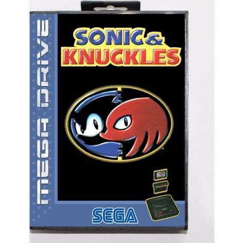 Sonic and Knuckles Game Cartridge 16 bit MD Game Card With Retail Box For Sega Mega Drive For Genesis