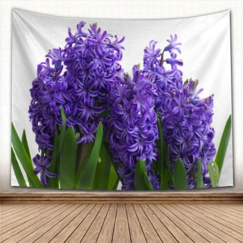 Beautiful Hyacinth Purple Flower Tapestry Wall Hanging Fabric Tapestry Art Home Decoration Sleeping Pad Wall Carpets Dorm Decor