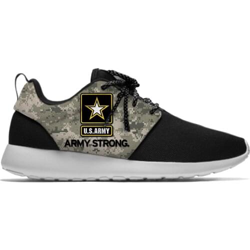 U.S. ARMY Emblem Logo Strong camouflage Novelty Design Lightweight Sport Running Mesh Shoes Men Women Casual Breathable Sneakers