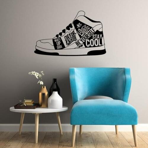 Sneaker Wall Decal Shoes Teenager Teen Room Cool Style Home Decoration Vinyl Wall Stickers Sport Room Art Mural Removable S724