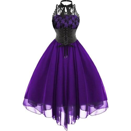 Bow Lace Gothic Dress Women Vintage Princess Party Mesh Lace Dress Elegant Sleeveless Dress Fall Cross Back Black Vestidos