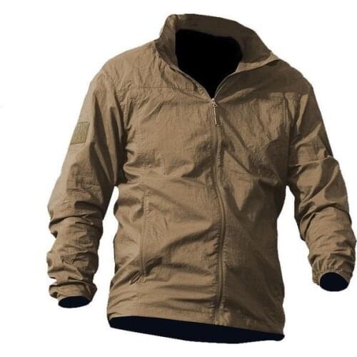 Summer Men Hiking Breathable Hooded Raincoat Fishing Thin Army Military Jackets UPF50+ Waterproof Quick Dry Tactical Skin Jacket