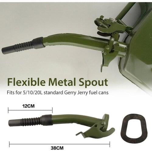 For 5/10/20 Litre Jerry Cans Metal Rubber Jerry Can Pouring Spout Flexible Nozzle Petrol Fuel Seal 38cm + Sealing Gasket