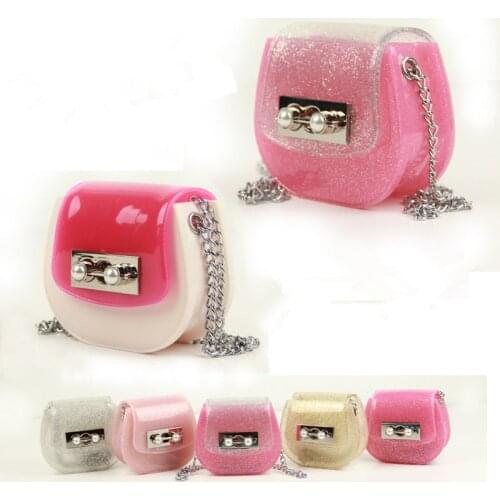 Mini Lipstick Handbag New Elegant Shoulder Messenger Portable Chain Bag Girl PVC Jelly Bag Crossbody Rhombus Small Square Bag