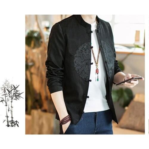 2019 Men Embroidery Bomber Jackets Mens Streetwear Casual Jackets Coats Male Harajuku Chinese Style Windbreaker