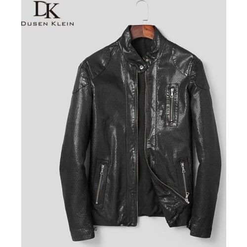 Men Genuine Leather Jacket Real Sheepskin Jackets Casual Short Black Pockets 2019 Autumn New Jacket for Man Washed Leather s1040