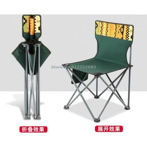 Outdoor Folding Chairs Lined Up Small Stools Portable Mazar Beach Chair Sketching Chair Fishing Chair