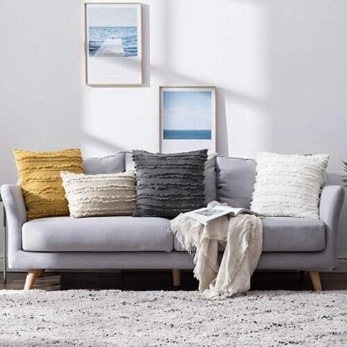 Bohemian Style Cotton and Linen Pillowcase Ins Wind Pillow Without Core Cut Flower Tassel Sofa Pillow Pillow Cases Home Decor