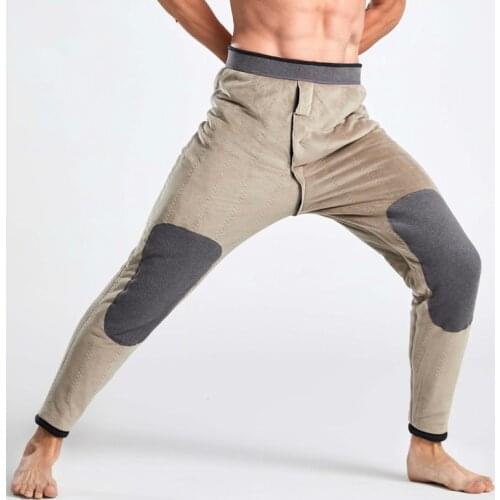 New Thermal Underwear Men Long Johns Wool Winter Warm Thicken Thermo Underwear Pants Mens Leggings Thermal Pants for Men