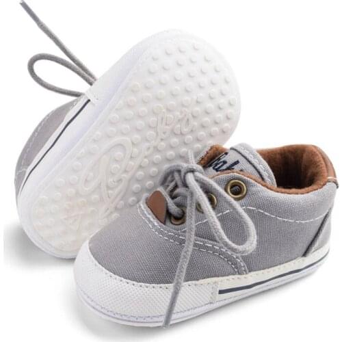 Baby Boy Girl Shoes New Classic Canvas Newborn Lace-up Sneakers Infant Toddler Shoes Prewalker First Walkers