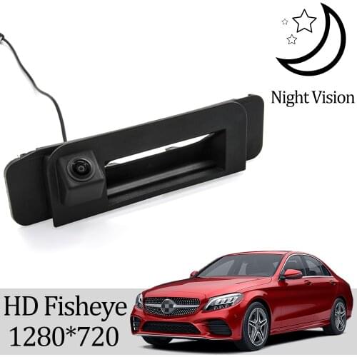 Owtosin HD 720P Rear View Trunk Handle Camera For Mercedes Benz C Class W205 C180 C200 C280 C300 C350 C63 AMG 2014-2020 Car
