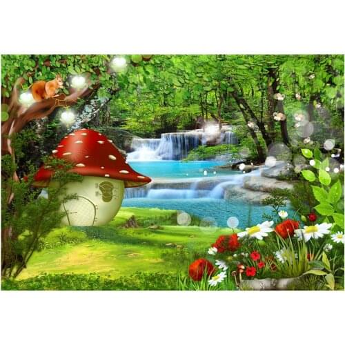 Custom photo wallpaper for walls 3 d mural Modern Cartoon childrens room fantasy forest tree decoration mural background wall