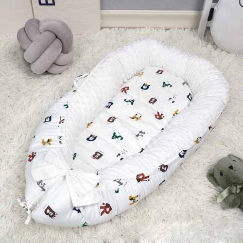 Portable Baby Nest Bed Playpen Crib Travel Cots For Newborn Sleeping Cushion Oval Toddler Mattress