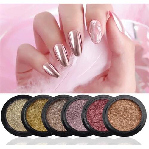 6 Boxes Women Nail Powder Set Creative Mirror Glitter Nail Art Decoration Dipping Powder Nail Art Decoration DIY Salon Powder